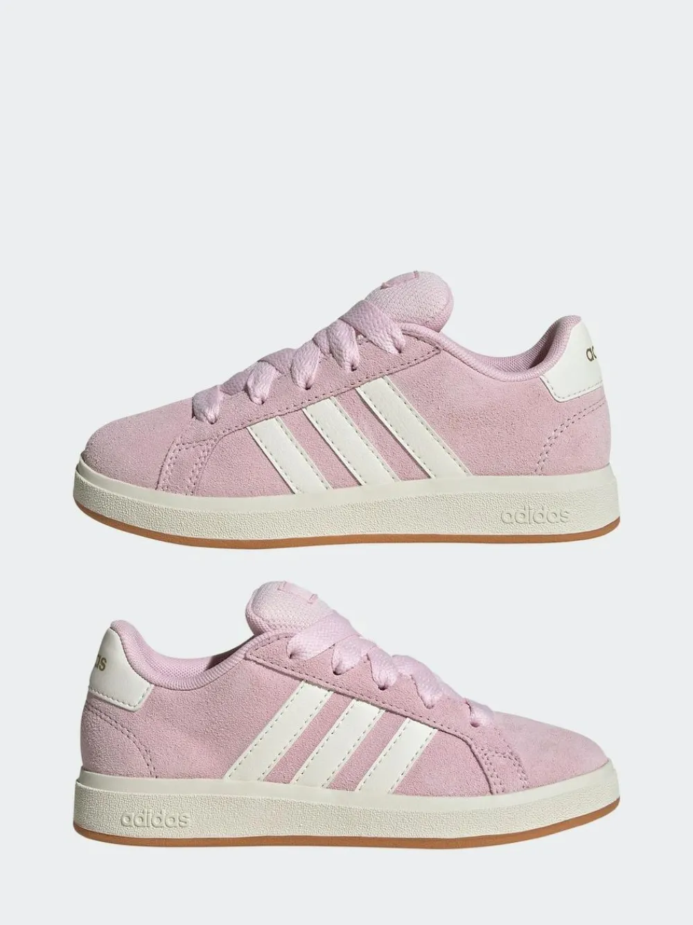 adidas Pink Grand Court 00s Suede Lace Kids Trainers^BOY Sneakers|Sneakers