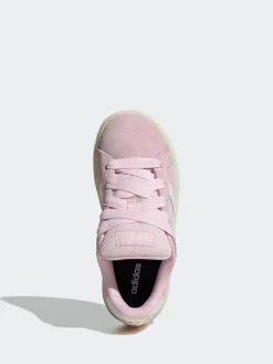 adidas Pink Grand Court 00s Suede Lace Kids Trainers^BOY Sneakers|Sneakers