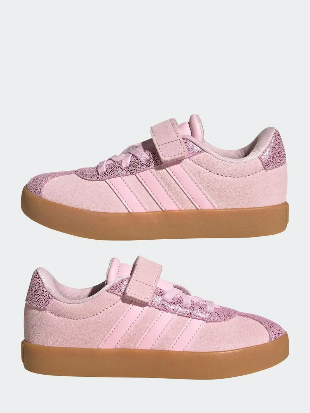 Discount adidas VL Court 3.0 Elastic Lace Kids Trainers Pink