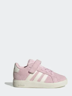 adidas Pink/White Grand Court 2.0 Elastic Lace Infant Trainers^BOY Sneakers