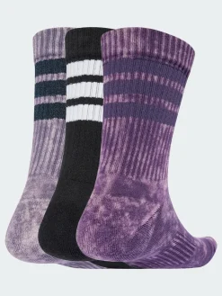 Sale adidas Purple Stonewash Crew Socks 3 Pack