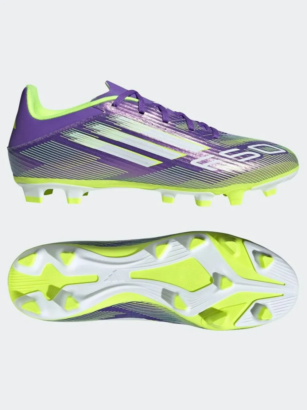 adidas Purple/White Adult F50 Club Firm/Multi Ground Boots^ Soccer Cleats