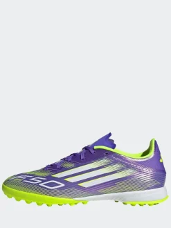 adidas Purple/White Adult F50 League Turf Boots^ Soccer Cleats