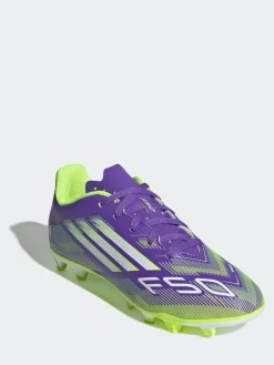 adidas Purple/White Kids F50 Club Firm/Multi Ground Boots