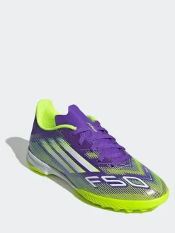 adidas Purple/White Kids F50 League Turf Boots^ Soccer Cleats