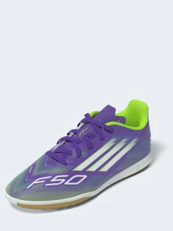 adidas Purple/White Kids F50 Club Indoor Boots^ Soccer Cleats