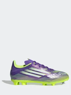 adidas Purple/White Kids F50 League Firm/Multi Ground Boots^ Soccer Cleats
