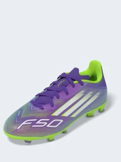 adidas Purple/White Kids F50 League Firm/Multi Ground Boots^ Soccer Cleats