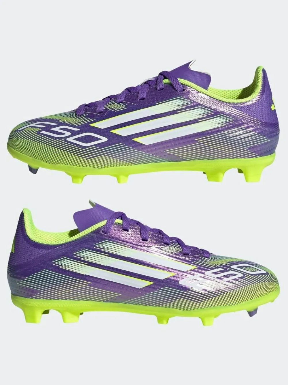 adidas Purple/White Kids F50 League Firm/Multi Ground Boots^ Soccer Cleats