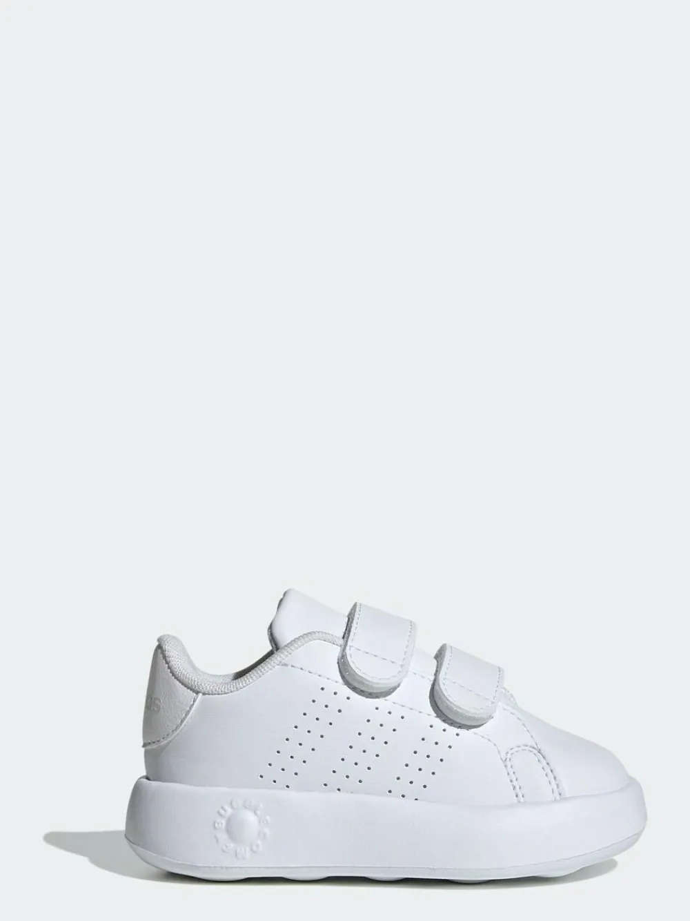 adidas White Advantage Hook and Loop Infant Trainers^ First Shoes