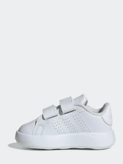 adidas White Advantage Hook and Loop Infant Trainers^ First Shoes