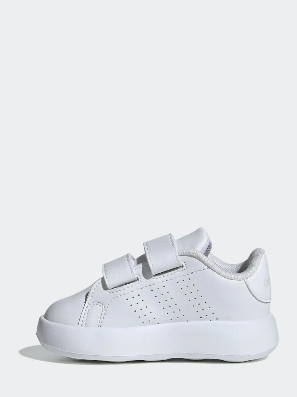 adidas White Advantage Hook and Loop Infant Trainers^ First Shoes