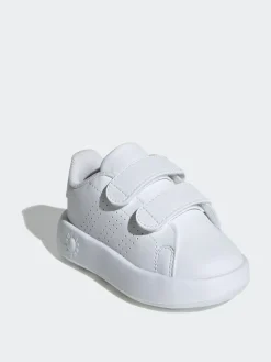 adidas White Advantage Hook and Loop Infant Trainers^ First Shoes
