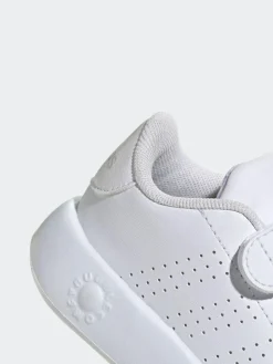 adidas White Advantage Hook and Loop Infant Trainers^ First Shoes