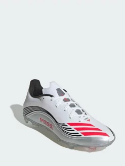 adidas White F50 Messi League Firm/Multi-Ground Boots^ Soccer Cleats