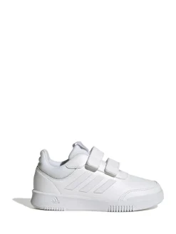 adidas White Hook and Loop Tensaur Kids Trainers^BOY Sneakers|Sneakers