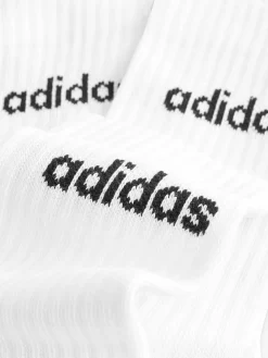 adidas White Linear Crew Cushioned Socks 3 Pack^Women Socks & Tights