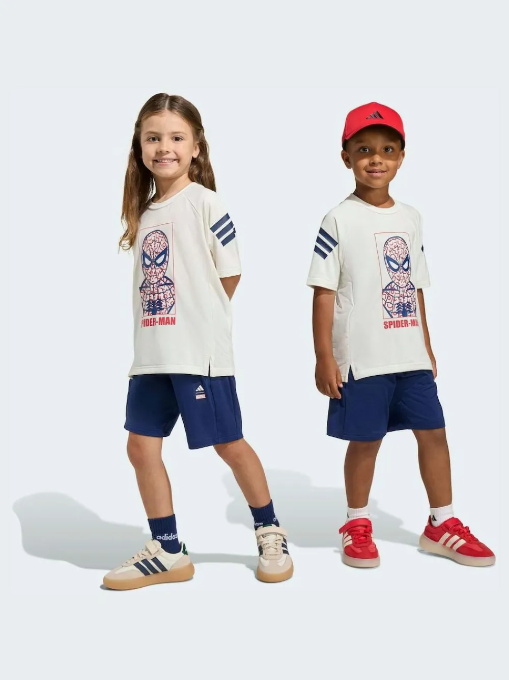 adidas White Marvel Spider-Man Little Kids Top and Short Set^BOY Shorts