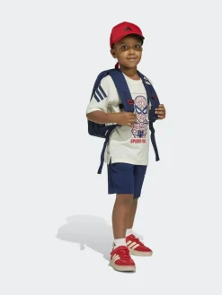 adidas White Marvel Spider-Man Little Kids Top and Short Set^BOY Shorts