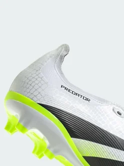 adidas White Predator League Fold-Over Tongue Firm/Multi-Ground Boots^ Soccer Cleats