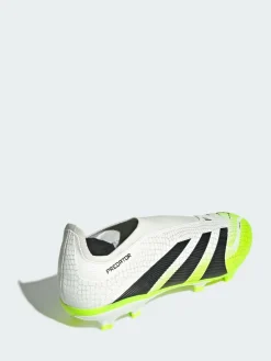 adidas White Predator League Laceless Firm/Multi-Ground Boots^ Soccer Cleats