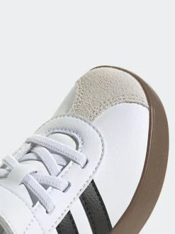 adidas White/Black VL Court 3.0 Hook and Loop Kids Trainers^BOY Sneakers|Sneakers