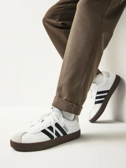 adidas White/Black VL Court Trainers^ Sneakers