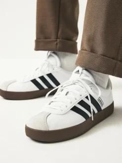 adidas White/Black VL Court Trainers^ Sneakers