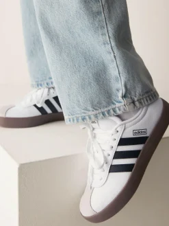 New adidas VL Court 3.0 Kids Trainers White/Black