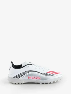 adidas White/Blue Kids F50 Messi League Turf Boots^ Soccer Cleats