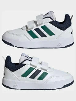 New adidas White/Green Tensaur Sport 3.0 Kids Trainers