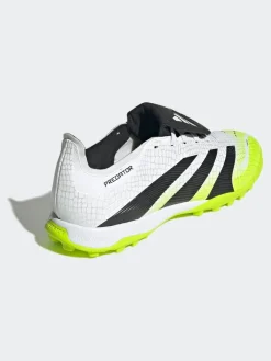 adidas White/Lemon Adult Predator League Fold-Over Tongue Turf Boots^ Soccer Cleats