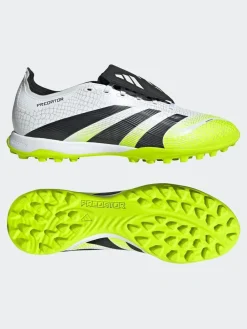 adidas White/Lemon Adult Predator League Fold-Over Tongue Turf Boots^ Soccer Cleats