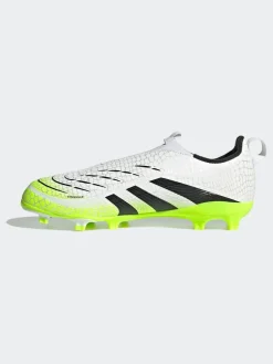 adidas White/Lemon Kids Predator League Laceless Firm/Multi Ground Boots