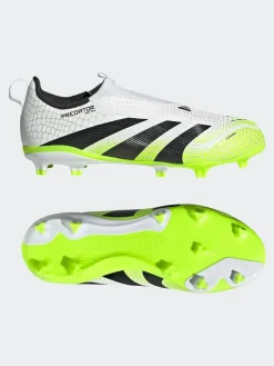 adidas White/Lemon Kids Predator League Laceless Firm/Multi Ground Boots