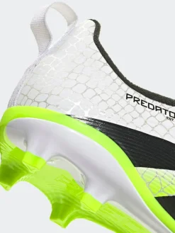 adidas White/Lemon Kids Predator League Laceless Firm/Multi Ground Boots