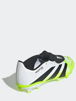 Discount adidas White/Lemon Kids Predator League Fold-Over Tongue Firm/Multi Ground Boots