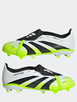 Discount adidas White/Lemon Kids Predator League Fold-Over Tongue Firm/Multi Ground Boots
