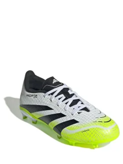 adidas White/Lemon Kids Predator League Firm/Multi Ground Boots^ Soccer Cleats