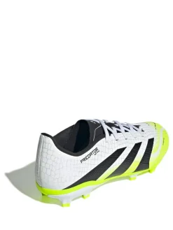 adidas White/Lemon Kids Predator League Firm/Multi Ground Boots^ Soccer Cleats