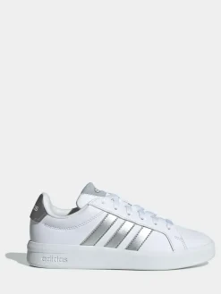 Best adidas White/Silver Grand Court 3.0 Junior Trainers