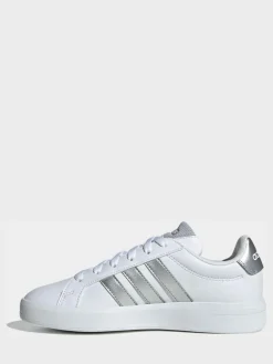 Best adidas White/Silver Grand Court 3.0 Junior Trainers