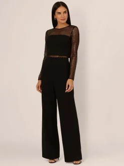 Adrianna Papell Black Knit Crepe Jumpsuit^Women Jumpsuits & Playsuits
