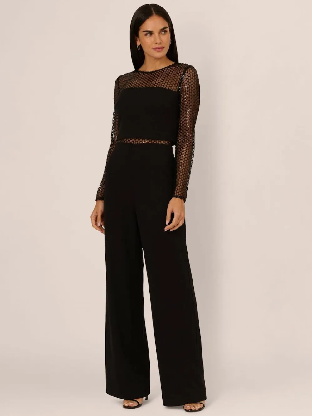Adrianna Papell Black Knit Crepe Jumpsuit^Women Jumpsuits & Playsuits
