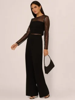 Adrianna Papell Black Knit Crepe Jumpsuit^Women Jumpsuits & Playsuits