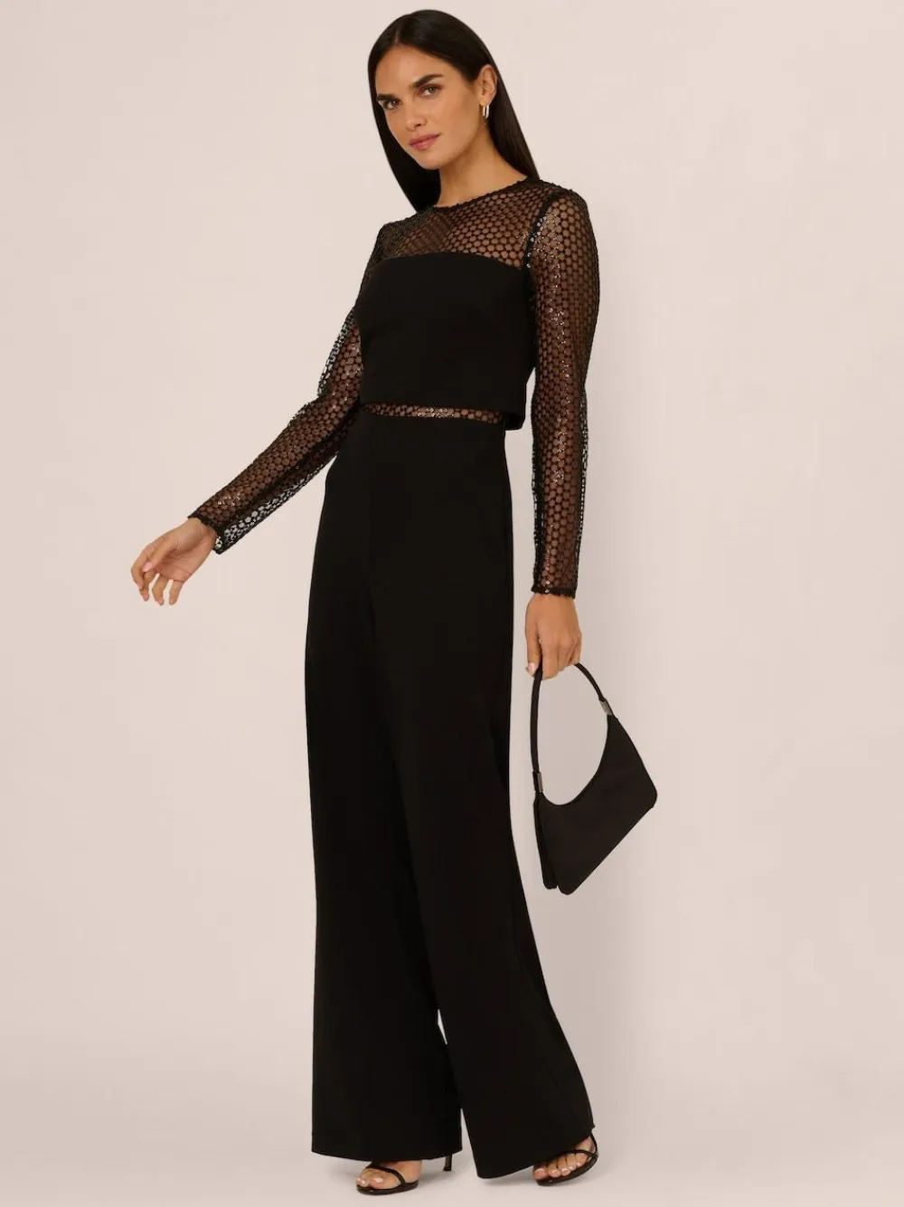 Adrianna Papell Black Knit Crepe Jumpsuit^Women Jumpsuits & Playsuits