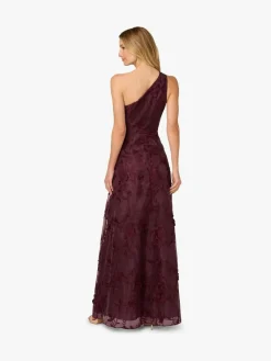 Online Adrianna Papell Purple Embroidered Ruffle Gown