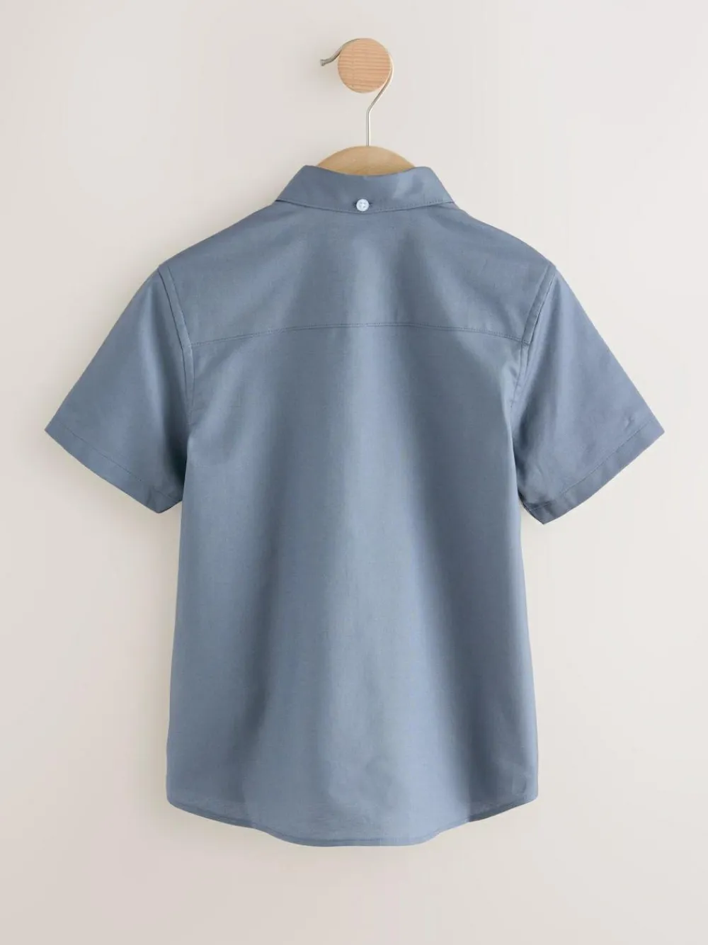 Next Airforce Blue Logo Short Sleeve Cotton Rich Oxford Shirt (3-16yrs)^BOY Shirts