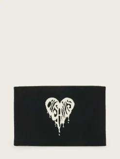 Online All Saints AllSaints Izzy Heart Clutch Black
