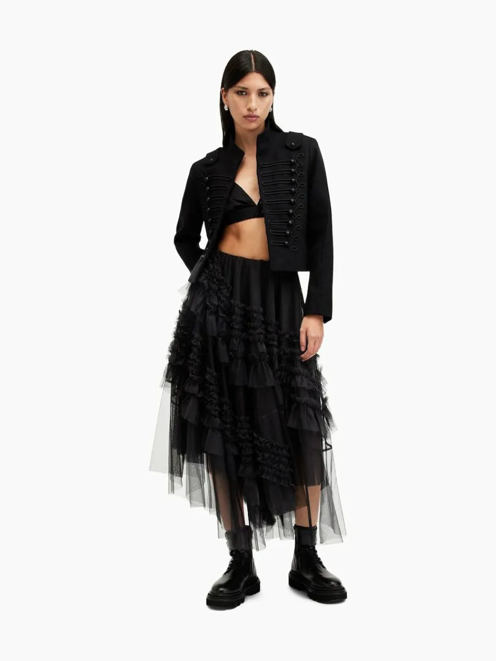Sale All Saints AllSaints Jen Tulle Skirt Black
